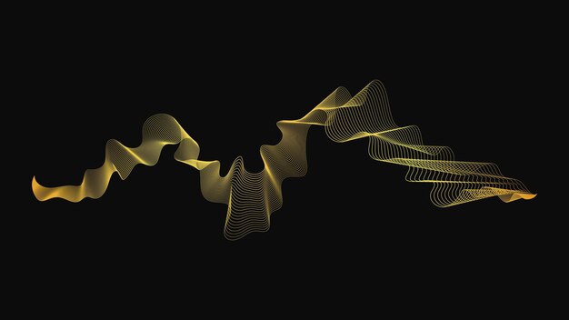 Telón de fondo abstracto con lujosas olas doradas