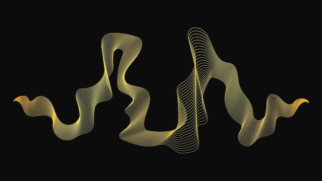 Telón de fondo abstracto con lujosas olas doradas