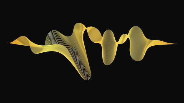 Telón de fondo abstracto con lujosas ondas doradas en fondo oscuro Diseño de ondas de fondo de tecnología moderna Ilustración vectorial
