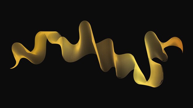 Telón de fondo abstracto con lujosas ondas doradas en fondo oscuro Diseño de ondas de fondo de tecnología moderna Ilustración vectorial