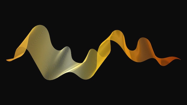 Telón de fondo abstracto con lujosas ondas doradas en fondo oscuro Diseño de ondas de fondo de tecnología moderna Ilustración vectorial