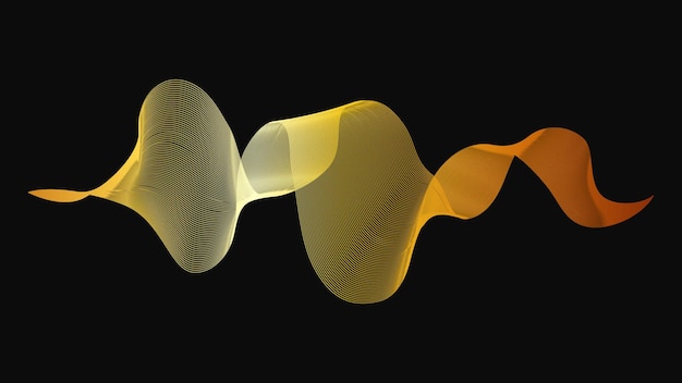 Telón de fondo abstracto con lujosas ondas doradas en fondo oscuro Diseño de ondas de fondo de tecnología moderna Ilustración vectorial