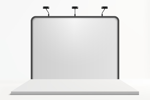 telón de fondo de la exposición minimalista con reflectores