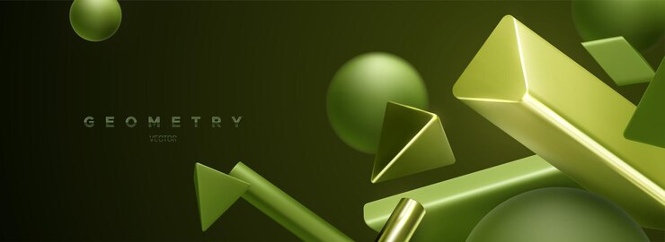 Vector telón de fondo de formas geométricas verdes. fondo elegante abstracto.