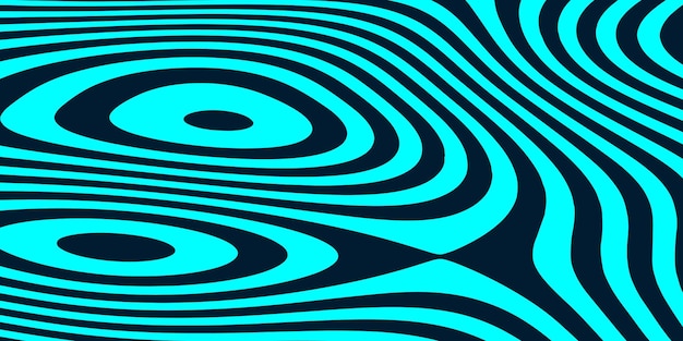 Telón de fondo de líneas onduladas abstractas de color turquesa y negro con un patrón de diseño fluido moderno