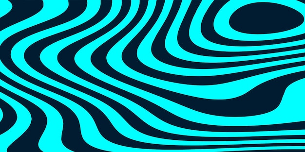 Telón de fondo de líneas onduladas abstractas de color turquesa y negro con un patrón de diseño fluido moderno
