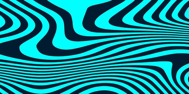 Telón de fondo de líneas onduladas abstractas de color turquesa y negro con un patrón de diseño fluido moderno