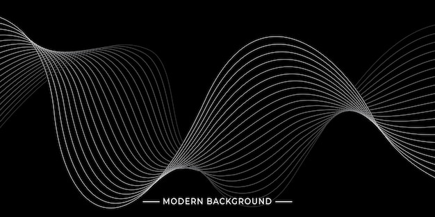 Telón de fondo de líneas onduladas abstractas. fondo de vector de arte de línea abstracta