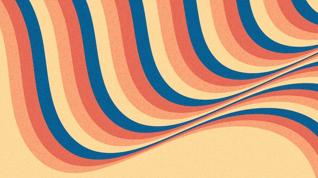 Telón de fondo de líneas onduladas retro coloridas con textura