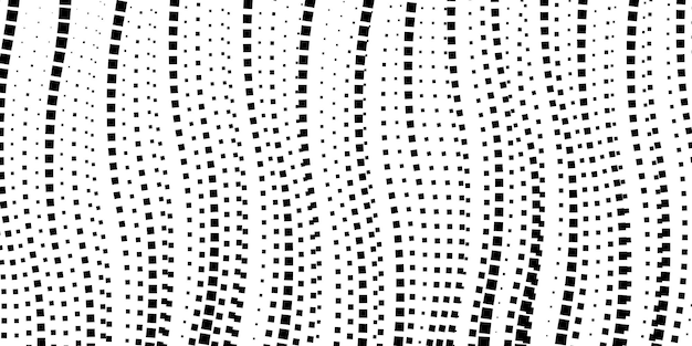 Telón de fondo de medio tono de píxel abstracto en blanco y negro