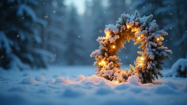 El telón de fondo de la Navidad de la corona de nieve