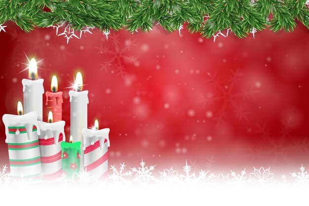 telón de fondo de Navidad con velas