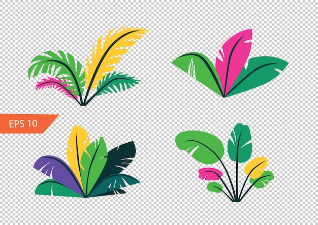 Vector telón de fondo tropicales selvas tropicales con plantas de colores