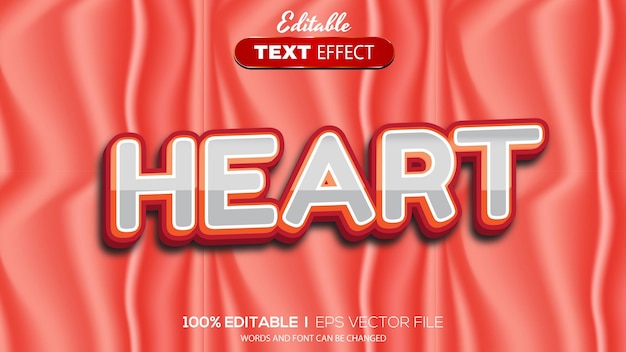 Tema de amor de efecto de texto editable en 3d