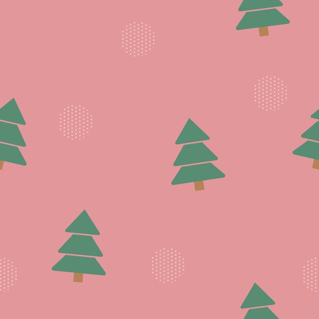 Tema del árbol de navidad con fondo rosa para un patrón sin costuras para impresión y tela