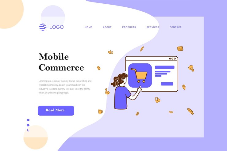 Vector tema de banner para el sitio web de comercio electrónico