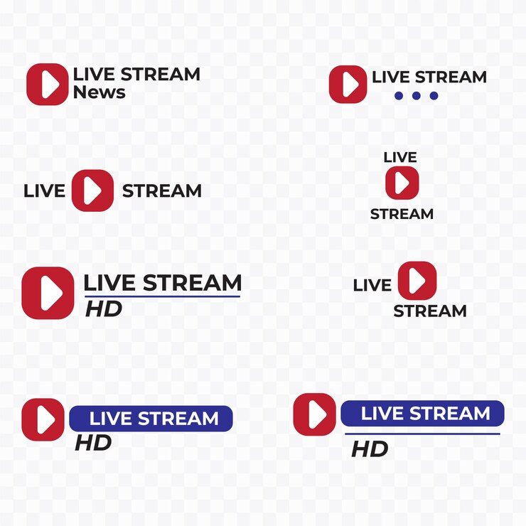 Vector tema de banners de noticias de transmisión en vivo