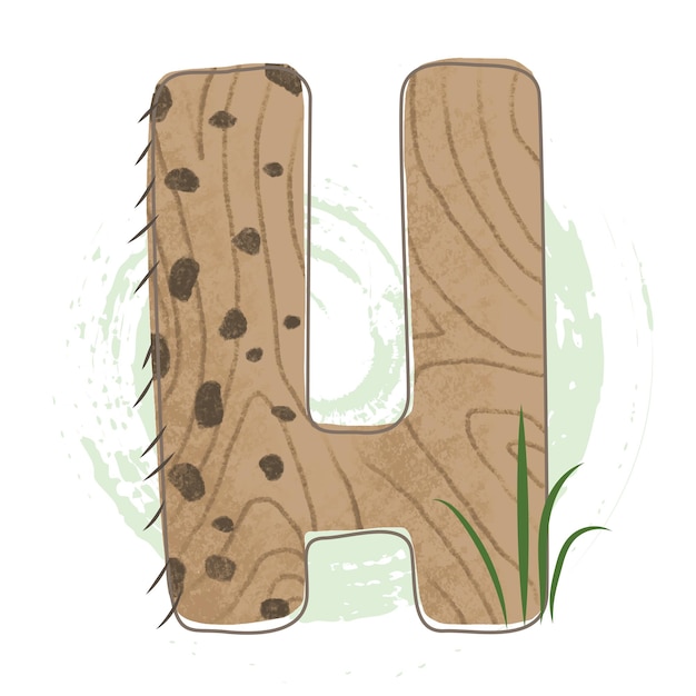 Vector tema de bosque de letras del alfabeto