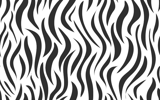 Tema de cebra dibujado a mano en blanco y negro minimalista abstracto patrón sin costuras silueta vector