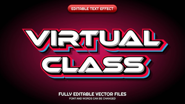 Tema de clase virtual de efectos de texto editables