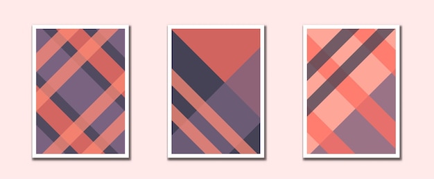 Tema de color de coral Impresiones de arte moderno de mediados de siglo con forma natural orgánica