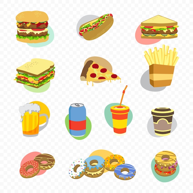 Vector tema de comida y bebida