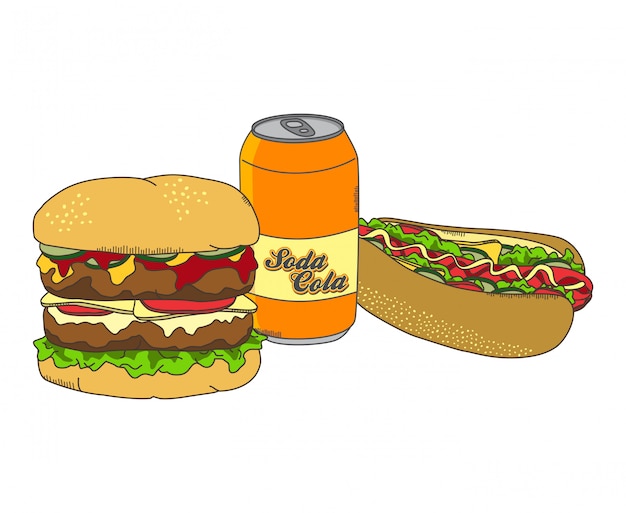 Vector tema de comida rápida