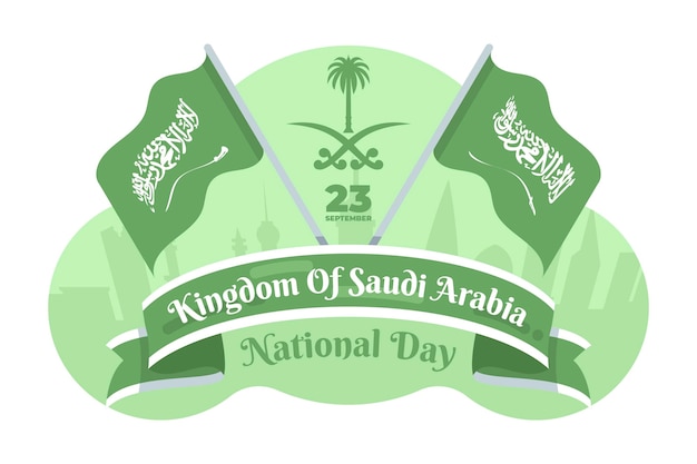 Vector tema del día nacional saudita