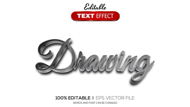 Tema de dibujo de efecto de texto editable en 3D