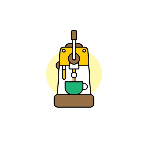 tema de dibujos animados de máquina de café