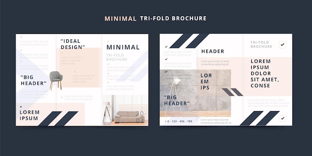 Tema de diseño ideal de folleto tríptico mínimo