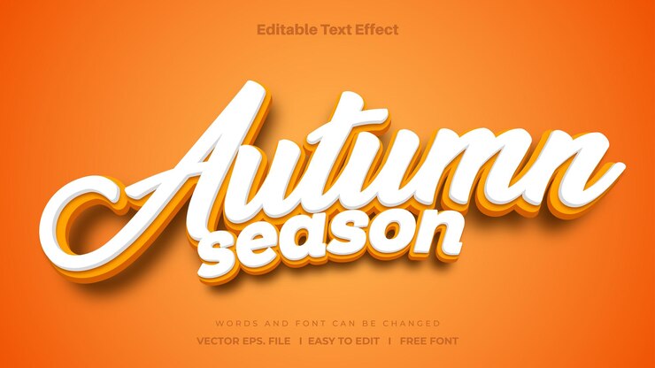 Tema de estilo de efecto de texto editable para la temporada de otoño