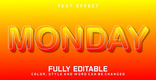 Tema de estilo de gradiente de efecto de estilo de texto editable para el lunes
