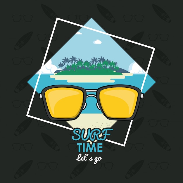 Tema de estilo de vida surf tropical