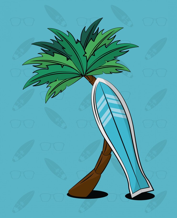 Vector tema de estilo de vida surf tropical