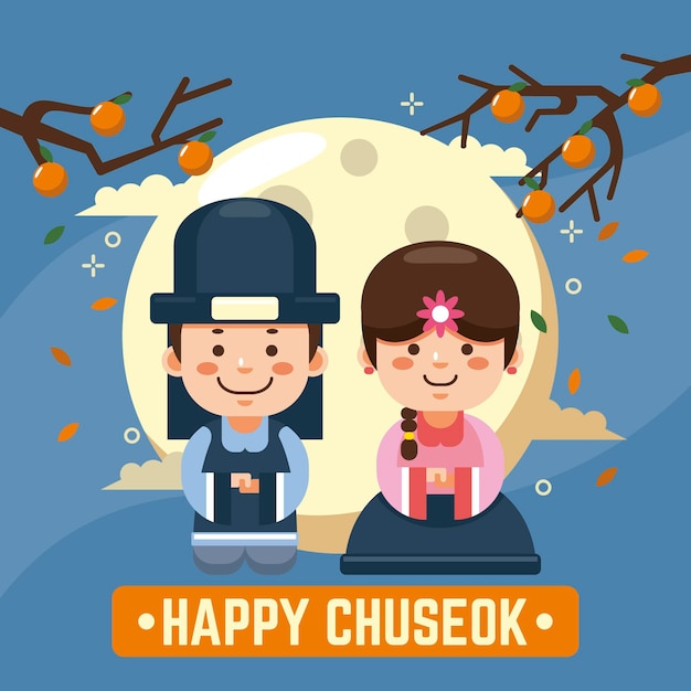 Vector tema del festival de chuseok