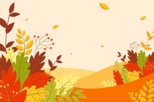 Tema de fondo de pantalla de hojas de otoño | Vector Premium