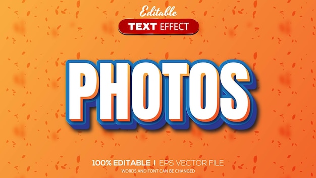 Tema de fotos con efecto de texto editable en 3d