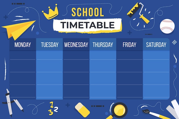 Vector tema de horario de regreso a la escuela