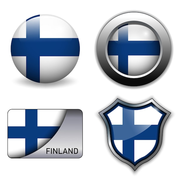 Tema de los iconos de la bandera de Finlandia.