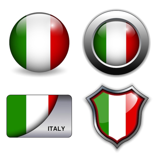 Tema de los iconos de la bandera de Italia.