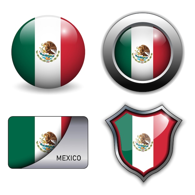 Tema de los iconos de la bandera de México