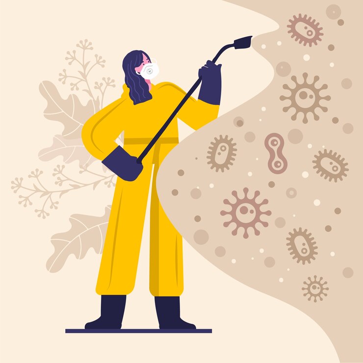 Vector tema de ilustración de desinfección de virus