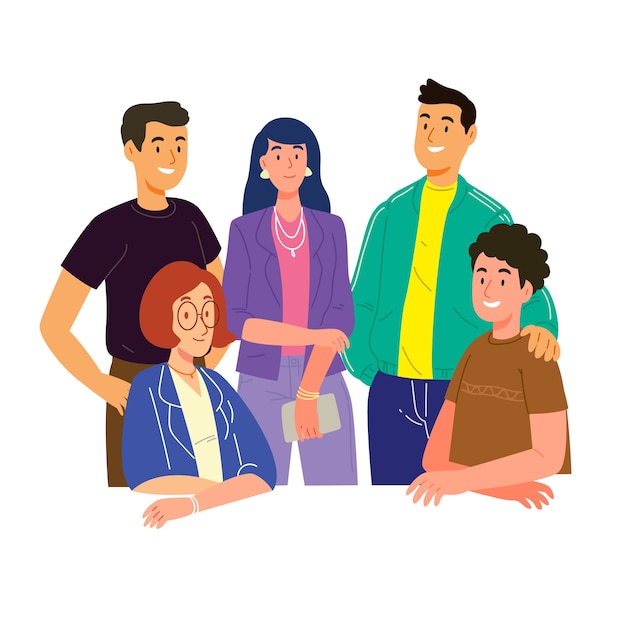 Vector tema de ilustración con grupo de personas