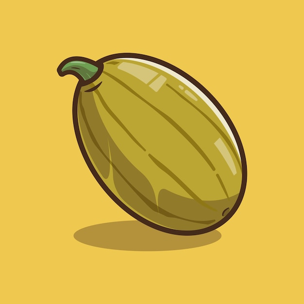 El tema de ilustración de las verduras vectoriales de dibujos animados de Delicata Squash