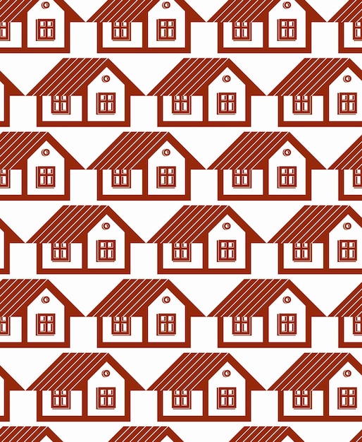 Tema inmobiliario vector simétrico de patrones sin fisuras, representación de casas abstractas. Idea de promotor inmobiliario, para su uso en diseño gráfico.