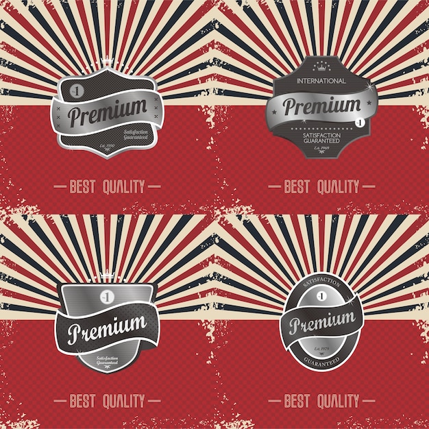 Vector tema de insignia de calidad vintage de etiqueta premium