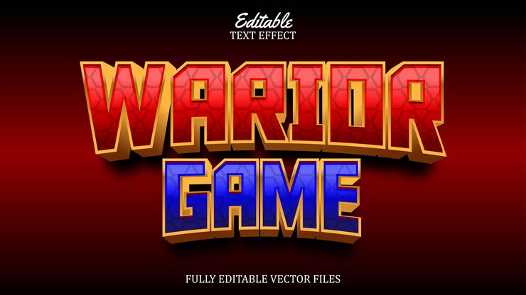 Vector tema de juego de efectos de texto 3d