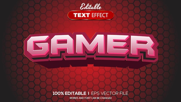 Tema de jugador de efecto de texto editable en 3d