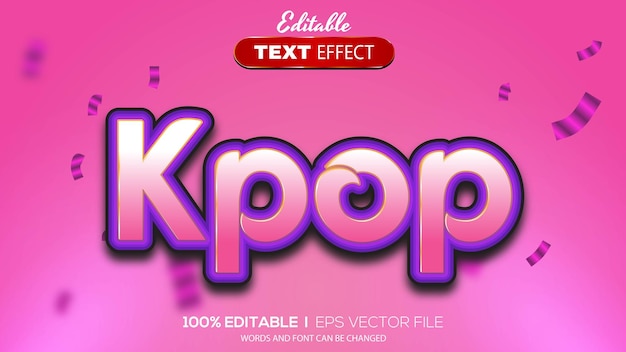 Tema kpop de efecto de texto editable en 3D